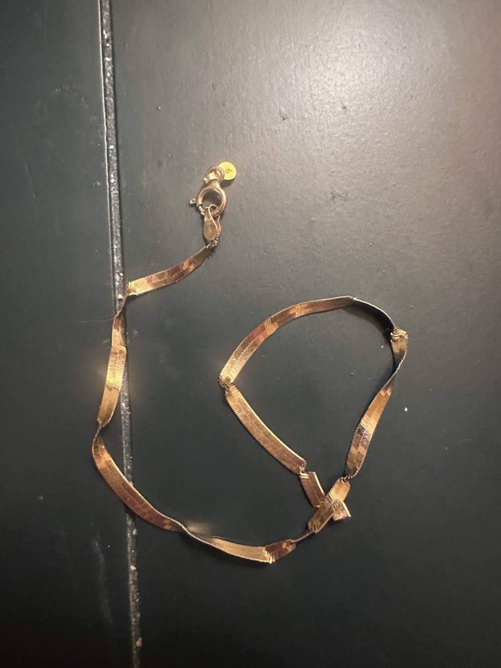 Gold Tone Women's Herringbone Chain Bracelet - Elegant Everyday Accessory